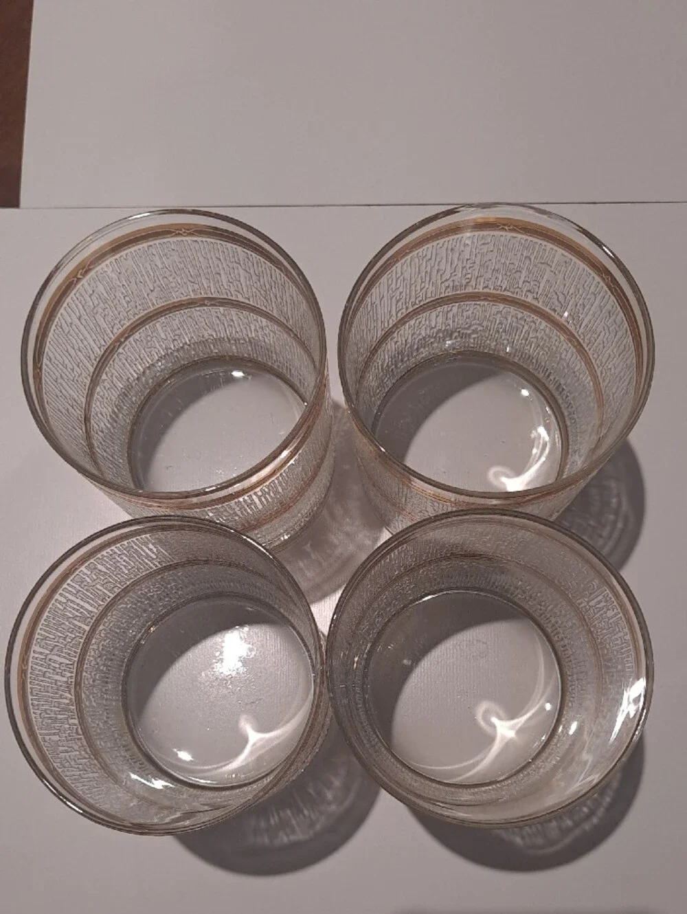 Vintage CULVER  Icicle Pattern DOF  Glasses - 22K Gold Bands.  MCM 60's.